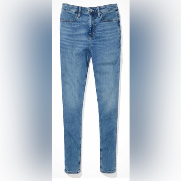 AEO 🦅 Super Stretch Jegging in Waterfall Blue size 10 Extra Long - Picture 5 of 16